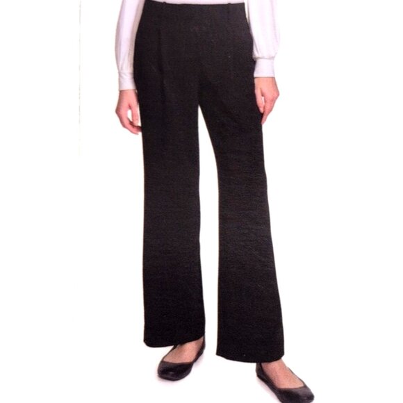 DKNY Women's Flared Leg Dress Pants sz 14 Black High Rise - Picture 1 of 10